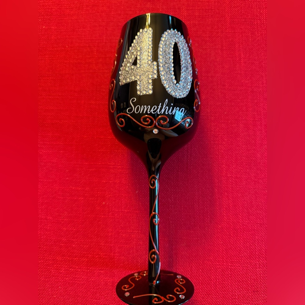 Bedazzled 40th Celebration Wine Glass